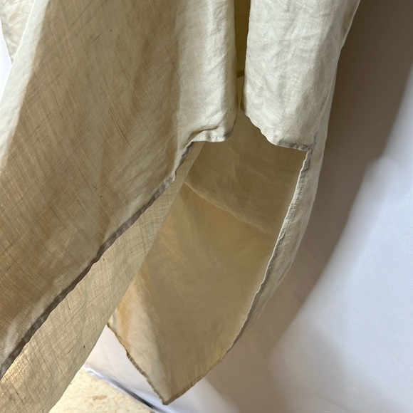 WEST LOVE LA 100% Linen Lagenlook Asymmetrical Hem Loose Long Sleeve Tops Blouse - Picture 10 of 13